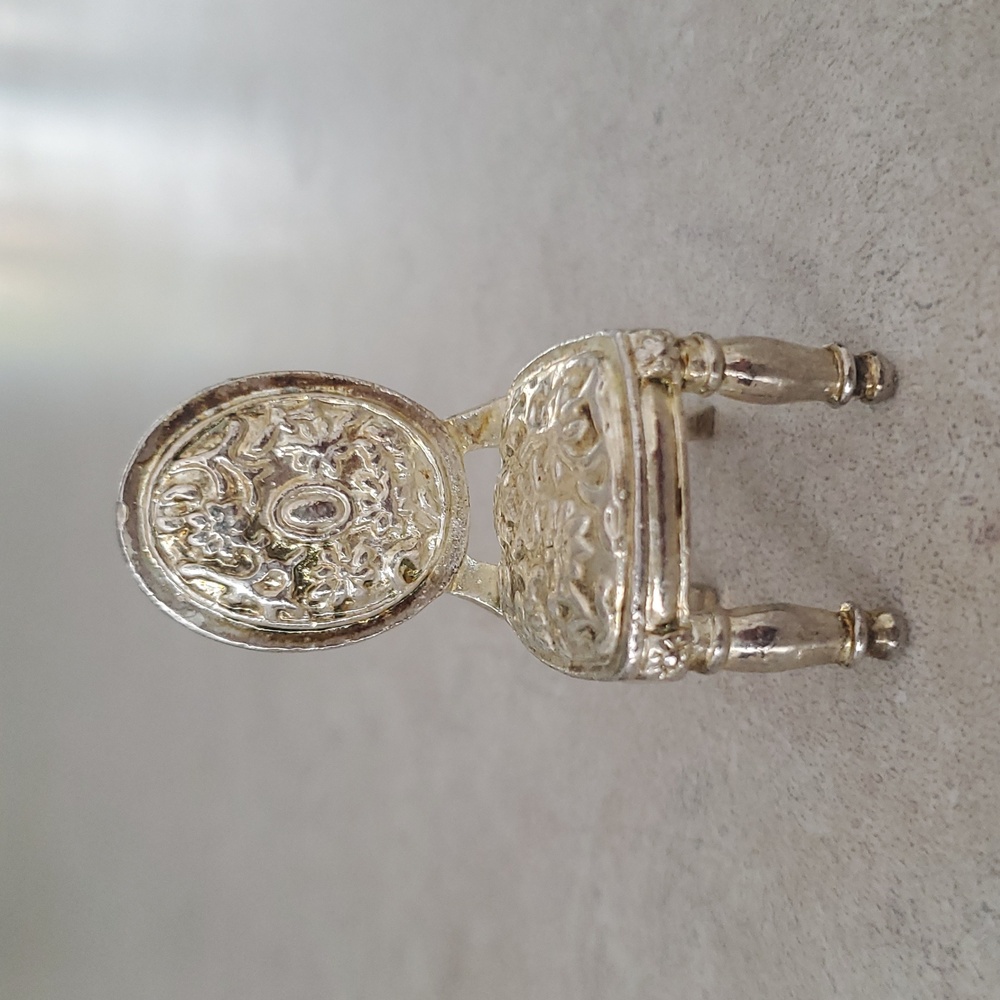 Vintage Godinger Silver Miniature Chair Decor Or Dollhouse